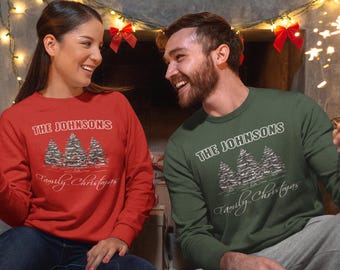 Christmas Sweatshirt, Family Matching Sweater, Personalized Christmas Gifts, Custom Name Sweater, Holiday Season Sweatshirt for Men / Women