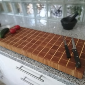 Schneidebrett | Küchenbrett | Stirnholzbrett Kirsche 68x26x6 Einzelstück -  Kirsche aus der Region Mecklenburg
