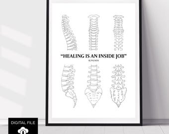 Plakat chiropraktyczny do druku – Dekoracja biura dla chiropraktyków – Cytat B.J. Palmera – POBIERZ CYFROWO