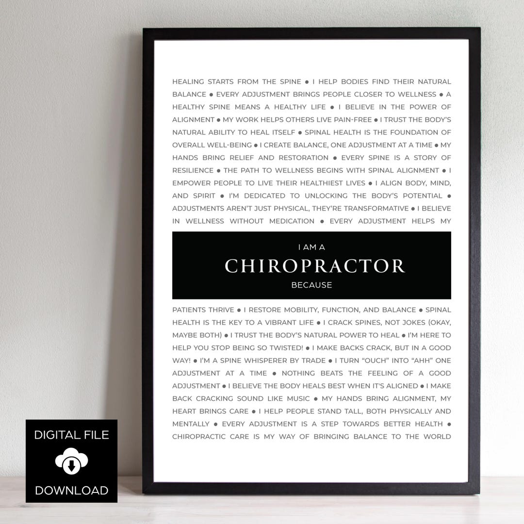 Printable Chiropractic Poster - Chiropractic Wall Art - Chiropractor ...