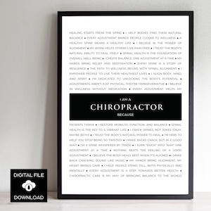 Printable Chiropractic Poster - Chiropractic Wall Art - Chiropractor Gift - Chiropractic Wall Decor - Chiropractic Art  | DIGITAL DOWNLOAD