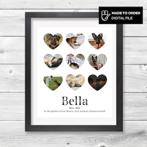 Dog Memorial - Personalized Pet Photo Collage - Customized Pet Memorial - Pet Loss Gift - Dog Remembrance I DIGITAL DOWNLOAD