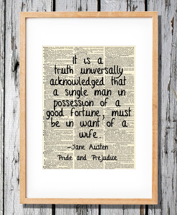 Jane Austen Orgueil Et Prejuges Citation Etsy