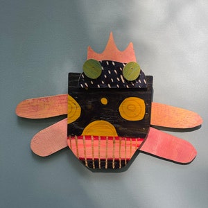 Beetle Wall Art, Mixed Media, Upcycled & Reclaimed Materials