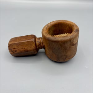 Vintage Hand Turned Wooden Nut Cracker | Rustic Screw Style Nutcracker | Primitive Kitchen Tool | Farmhouse Decor