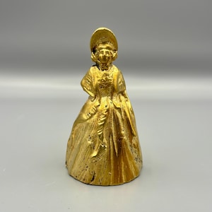 Victorian Lady Brass Bell | Solid Brass Figurine Bell