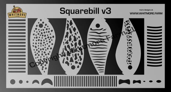 airbrush fishing lure stencils Crayfish Stencil #3-2.5 Inch (10 Mil Mylar) : Sports & Outdoors grade stencils 11x4 (kit saver) Or Mix Any 3 Ind FISHING FISH LURE PAINTING 4pc