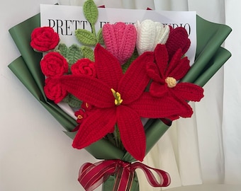 Bouquet Fatto a Mano All'uncinetto Lavorato a Maglia, Decorazione Della Stanza