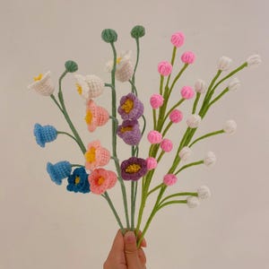 Gehäkelte Maiglöckchen Blumen,Häkel Schnee Obst,Strickblumen,Häkelblume,Blumenstrauß,Fertige gehäkelte Blume,Blumenstrauß