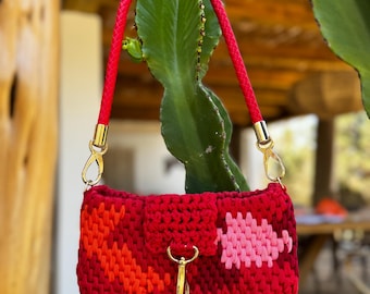 Gehaakte handtas rood