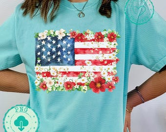 Floral usa daisy png floral flag trump 4th of july 4th shirt png vintage america july 4th sublimation usa png design red white blue DM030