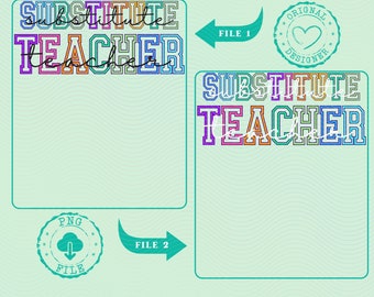 Retro Substitute Teacher Design PNG, Teach inspire Repeat Typography Printable, Digital Download, Groovy 70s Style PNG, Teacher PNG school