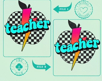 Teacher shirt png bundle, Retro Apple Teacher png, Back To School Bundle Teacher Png Bundle Custom Grade Teacher Png First Day Of School Png