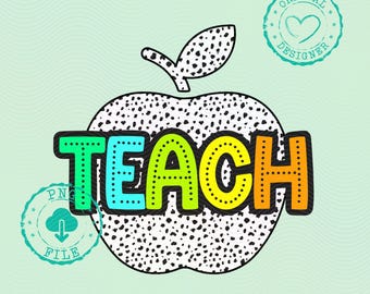 Teach Png, Dalmatian Teacher apple png, Teacher png, Apple png, School Png, Back to school Png, middle school  png, future teacher png retro