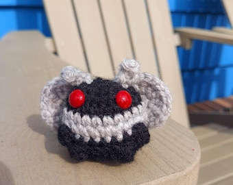 Crochet Mothman Plush, Handmade Halloween Cryptid Toy
