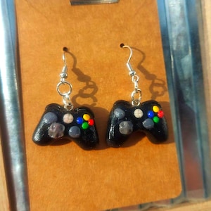 Xbox Controller Dangly Earrings, Handmade Clay Earrings, Funky Earrings