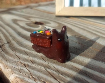 Handmade Polymer Clay Cosmic Brownie Snail Keychain: Snail Lover Gift