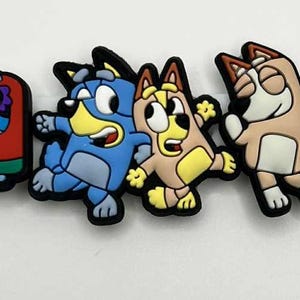 Bluey Inspired Croc Charms – Set of 6 Gibbitz Jibbitz | Fits Crocs | Cute Kids Shoe Accessories