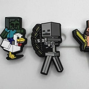 Minecraft-Inspired Croc Charms – Gamer Jibbitz Set of 6 | Waterproof PVC Charms for Crocs