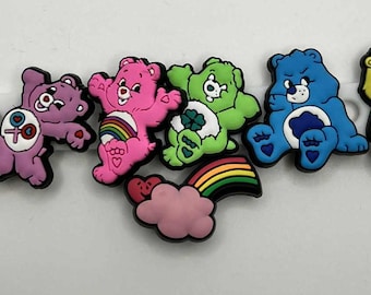 Care Bears Croc Charms: Nostalgic Rainbow Shoe Decoration - 8 Piece Set