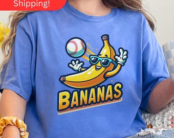 Let's Go Bananas Baseball Tee: Lustiges Sport Maskottchen Shirt