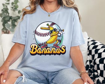Lustiges Bananen-Baseball-T-Shirt: Trendiges Spieltag-Sport-T-Shirt