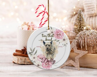 Adorno conmemorativo personalizado para mascotas: recuerdo fotográfico personalizado en acuarela