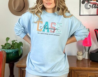 Case Manager Sweatshirt: Y2K Collegiate Social Worker Gift