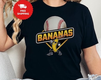 Let's Go Bananas Baseball Tee: Lustiges Sport Maskottchen Shirt