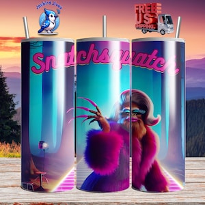 Drag Queen Bigfoot Tumbler, Sassy Cryptid Cup, Funny LGBTQ Gift, 20oz Skinny Rainbow Drinkware, Pride Month Bigfoot Accessory, Gay Bottle