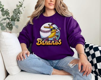 Lets Go Bananas Baseball Sweatshirt: Funny Sports Team Gameday Shirt