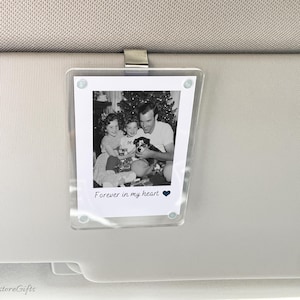 安全運転パパの車用バイザークリップ、カスタム写真付き、子供からの父の日のギフト、お父さん、おじいちゃん、旦那さんへのパーソナライズされたギフト、サンバイザークリップ