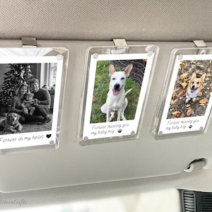 Custom Photo Car Visor Clip for Dad, Personalized Father’s Day Gift from Son or Daughter, Sun Visor Picture Frame, Unique Dad Car Gift