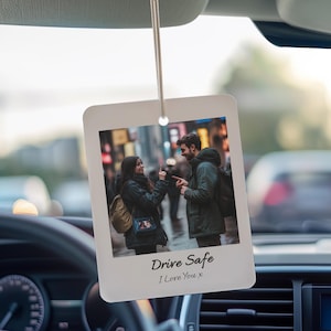 Personalised Photo Car Ornament Hanging, Custom Photo Car Hanger, Driving Test Pass Gift, Car Ornament, New Driver Gift, Couples Gift