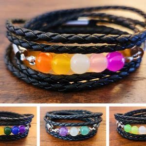 Pride Wrap Bracelet, Vegan Leather Wrap Bracelet, Subtle Pride, LGBTQ+ Pride Bracelet, Faux Leather Wrap Bracelet, Men Women Gender-Neutral