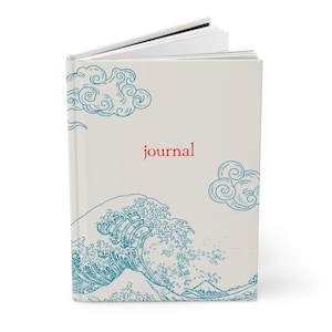 Ocean-Inspired Notebook, Writing Journal based on The Great Wave, Great Gift for Writers