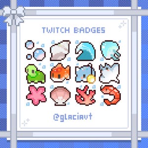 Marine Minis Pixel Art Sub Badges / Bit Badges for Twitch, YouTube, Discord