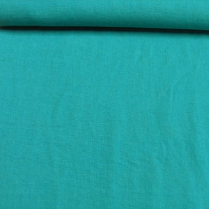 türkis Damiel  uni reines Leinen 0,5m