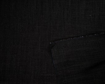 Pure solid Linen Fabric black 0.54yd (0,5m)