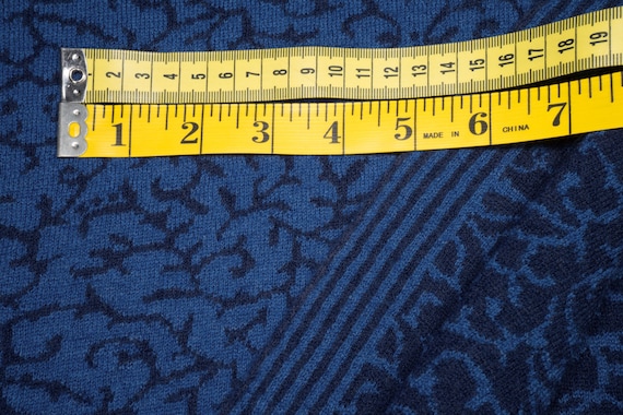 Jacquard knitwear Tendril bluedark blue Doubleface 0.54yd 0,5m