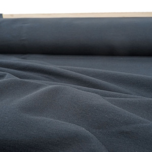 French Terry Summersweat unrougheneduni dark blue 0.54yd (0,5m)