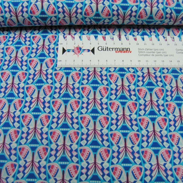 Jolijou Flutter Flirt blue Cotton Fabric 0.54yd (0.5m)