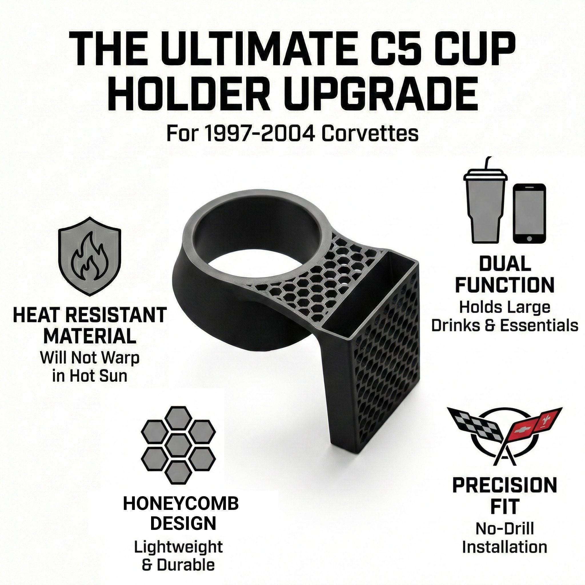 C5 Corvette Cupholder & Phone Holder - Double Din Radio Dash - Etsy