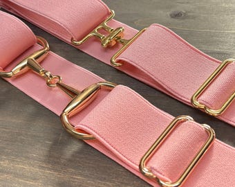 80s Charmant Magenta Waist Belt | Fuchsia Stretch Pink Cinch  display picture 1