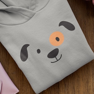 Cartoon Dog Face - Baby Kids Hoodie Sweater Organic Cotton High Quality Durable - Baby Cruiser Hoodie Baby Toddler Hoodie
