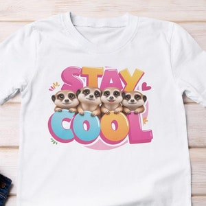 Stay Cool Erdmännchen - Kinder T-Shirt Kurzarm-Shirt Baumwolle Hochwertig Langlebig - T-Shirt Kids BC SH