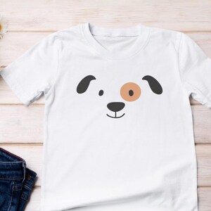 Cartoon Hunde Gesicht - Kinder T-Shirt Kurzarm-Shirt Bio Baumwolle Hochwertig Langlebig - Mini Creator 2.0 ST/ST SH