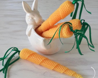 Summer Candles Vegetable Carrot Candles, Hand Rolled Candles Spring Decor 4-8 candles Vegetarian Gift Farmhouse Decor Garden Gardener Gift