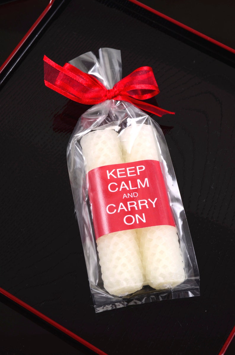 Beeswax Candles Keep Calm and Carry On Party Favor Candle Keep Etsy
