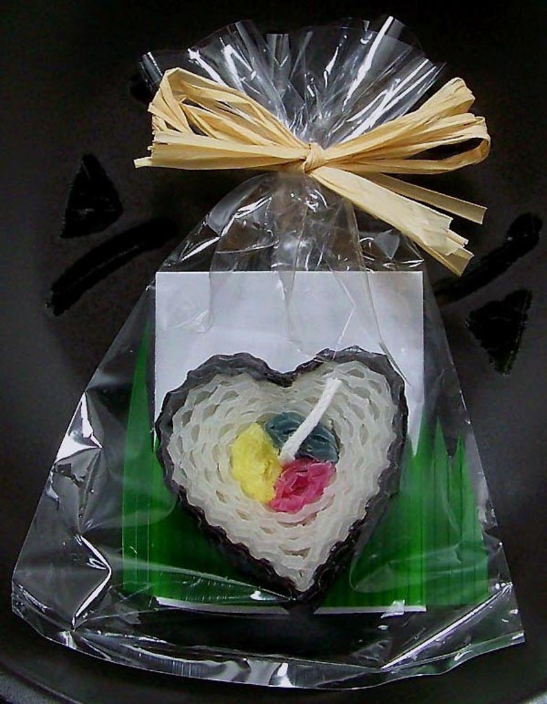 Love Heart Japan Sushi Candle Party Favor Wedding Favors Japanese Asian Faux Food Beeswax Heart Sushi Romance image 2